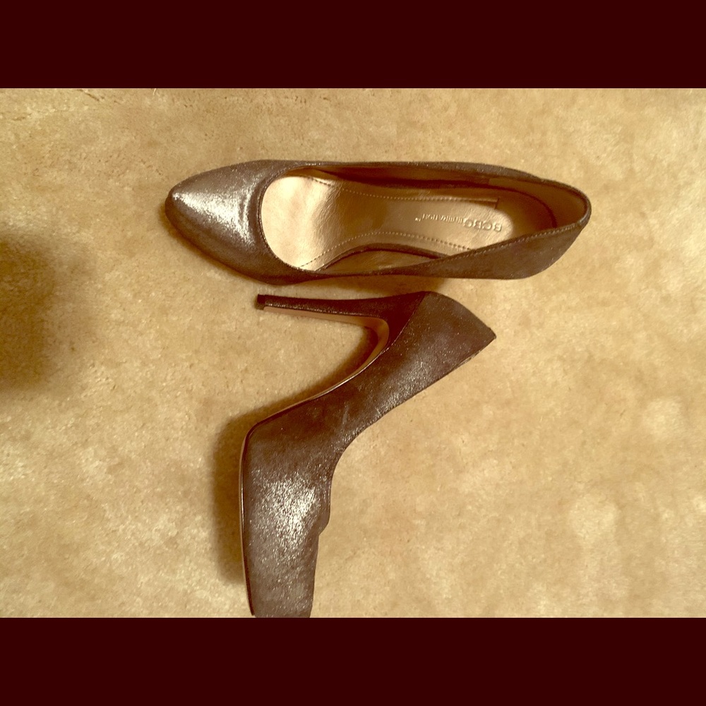 BCBG Metallic Gray Heels